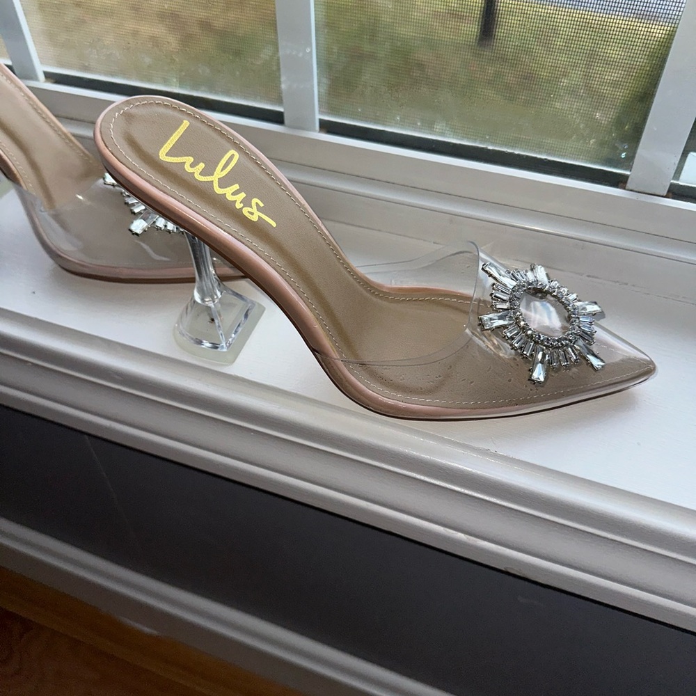 Lulu's Crystal Embellished Clear Heels - Picture 3 of 7